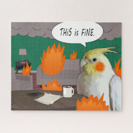 Funny Homeschool Cockatiel This Is Fine Chaos Meme