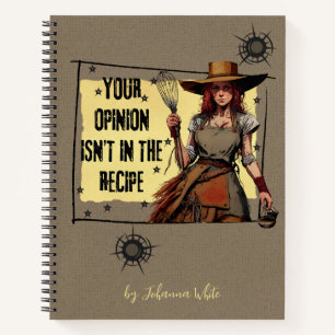 Funny Homesteader Western Woman Sarcastic Rezept Notizbuch