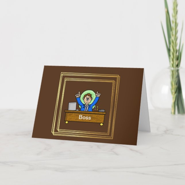 Funny Homme Boss Boss carte de jour (Devant)