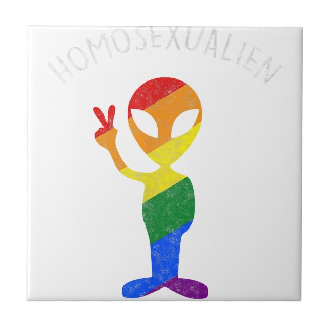 Funny Homosexualien Gay Homosexuelle Alien Gay Fliese (Vorderseite)