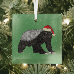 Funny Honey Badger Christmas Ornament Aus Glas