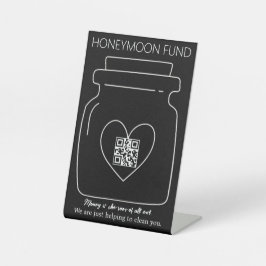 Funny Honeymoon Fond QR Code Digital Tipp Jar Sockelschild