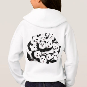 Funny Hoodie mit Happy Family Pandas