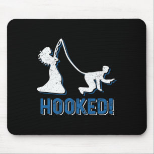 Funny Hooked Bride Groom Neue Ehe Fischen Liebe Mousepad