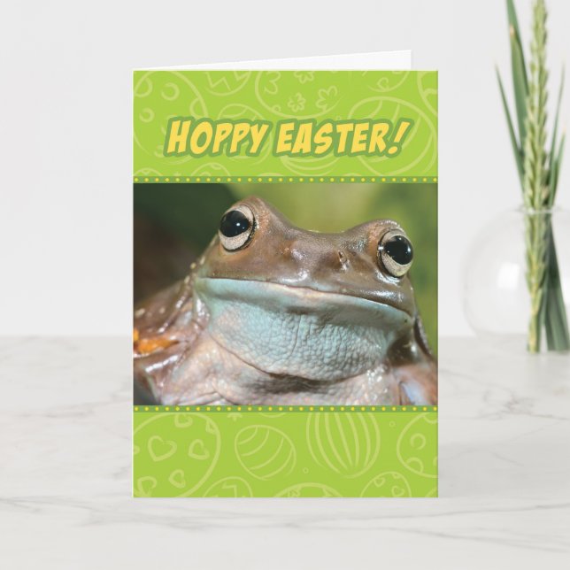 Funny Hoppy Oster von der Froschkarte Karte (Vorderseite)