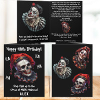 Funny Horror Evil Circus Clowns Dunkel 40. Geburts