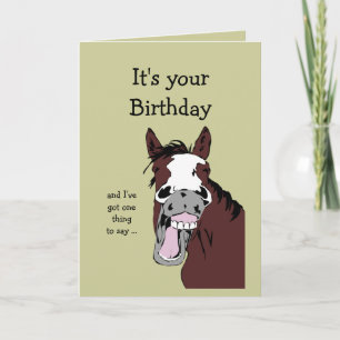 Funny Horse Birthday Cartoon Romantischer Alberner Karte