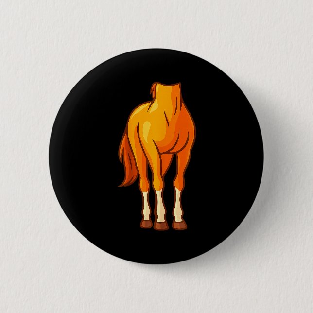 Funny Horse Body Costume Optical Illusion Gift Men Button (Vorderseite)
