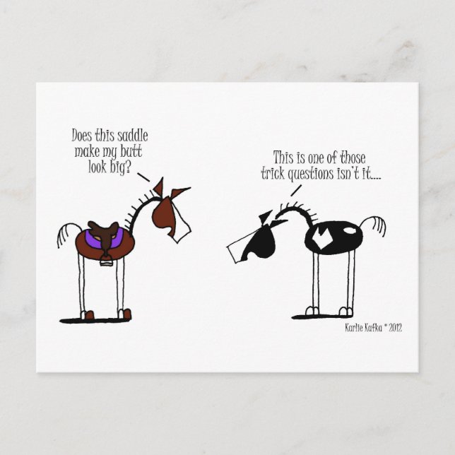 Funny Horse Cartoon Postkarte (Vorderseite)