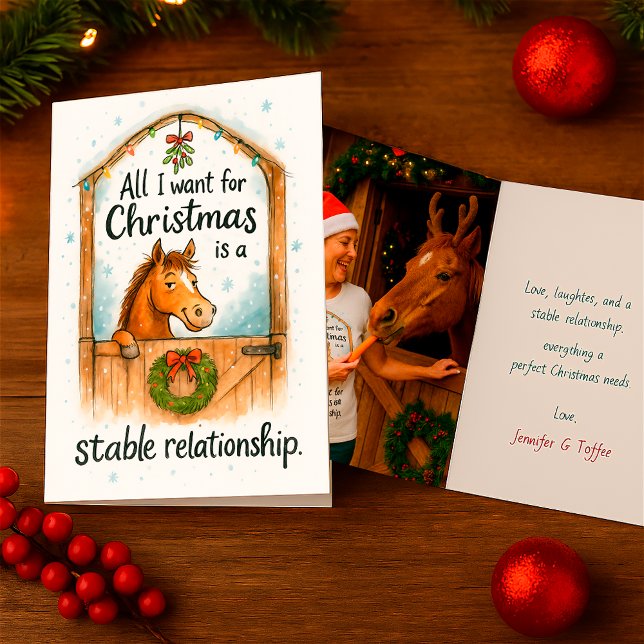 Funny Horse Christmas Equestrians & Animal Lovers Karte (Von Creator hochgeladen)