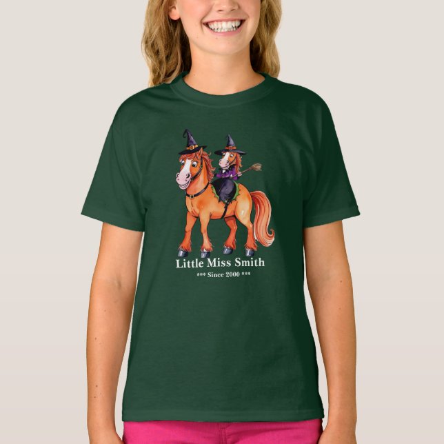 Funny Horse Hexe T-Shirt (Vorderseite)