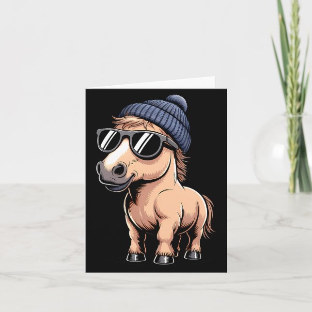 Funny Horse In Retro Style - Farm Humour Ny Funny  Karte (Vorderseite)