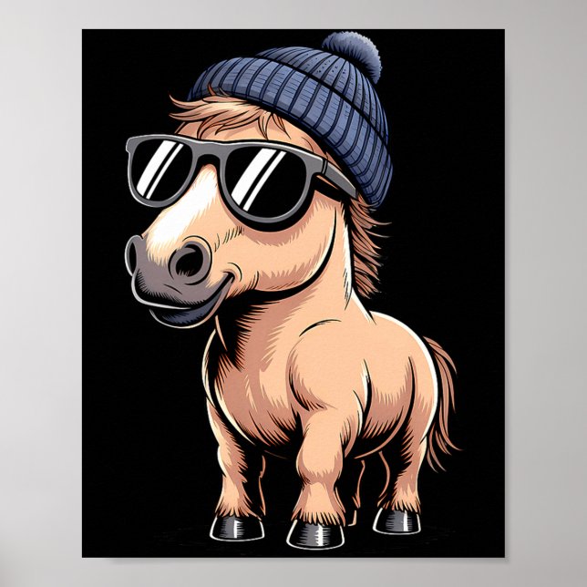 Funny Horse In Retro Style - Farm Humour Ny Funny  Poster (Vorne)