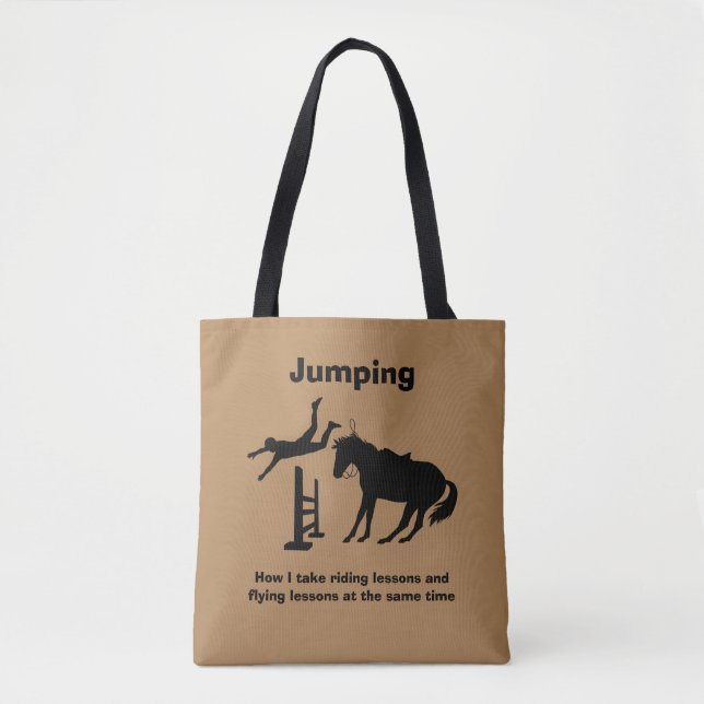 Funny Horse Jumping Flying Falling Spaß Tasche (Vorderseite)