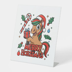 Funny Horse Merry Horsemas Sockelschild