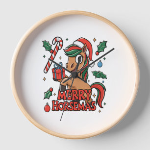 Funny Horse Merry Horsemas Uhr