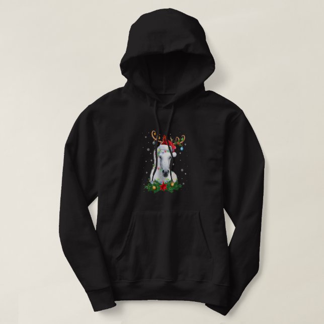 Funny Horse Reindeer Antlers Lights Ornament Chris Hoodie (Design vorne)