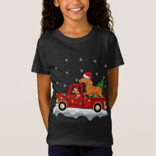 Funny Horse Ride Weihnachtsbaum Red Truck Pferd Ch T-Shirt