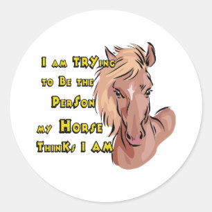 Funny Horse Runder Aufkleber