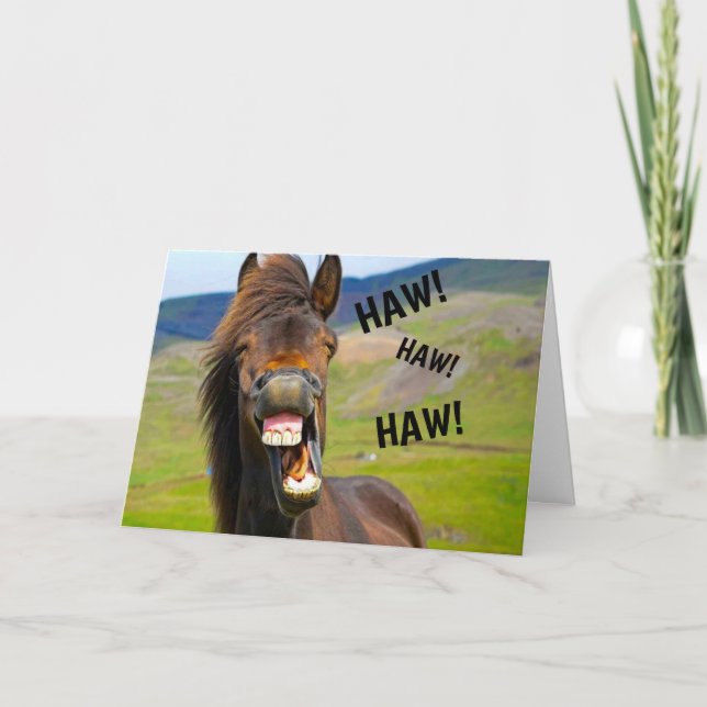 Funny Horse Spaß Geburtstagskarte Feiertagskarte (Vorderseite)