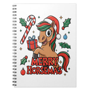 Funny Horse Sublimierung, Merry Horsemas Notizblock