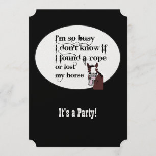 Funny Horse Western Thema Geburtstag Custom Einlad Einladung