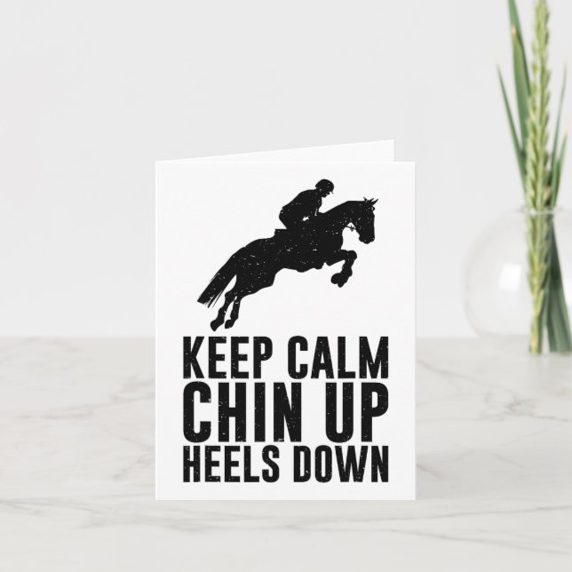 Funny Horseback Riding Gift Girls Cool Chin Up Hee Karte (Vorderseite)