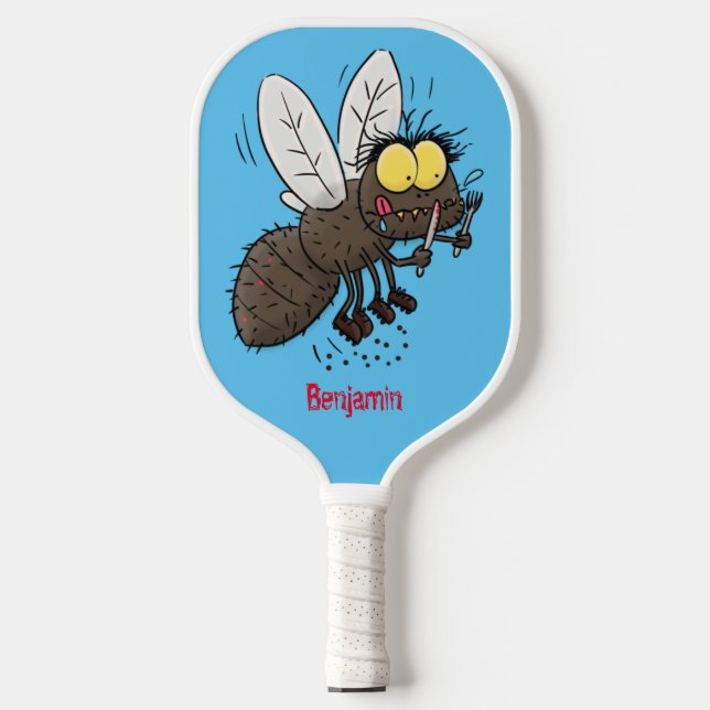 Funny horsefly insect cartoon  pickleball schläger (Vorderseite)