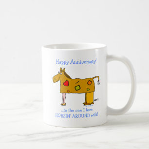 Funny Horsing Around Reiter Lover Jubiläum Kaffeetasse