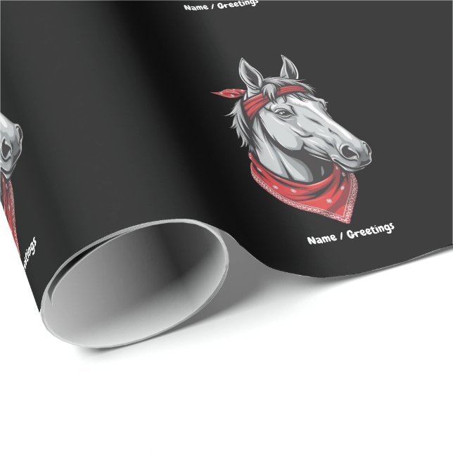 Funny Horvers Rote Bandana Girls Niedlich Geschenkpapier (Rolleneckpunkt)