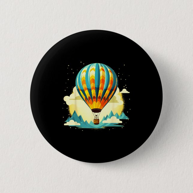 Funny Hot Air Balloon For New Adventures Lovers  Button (Vorderseite)