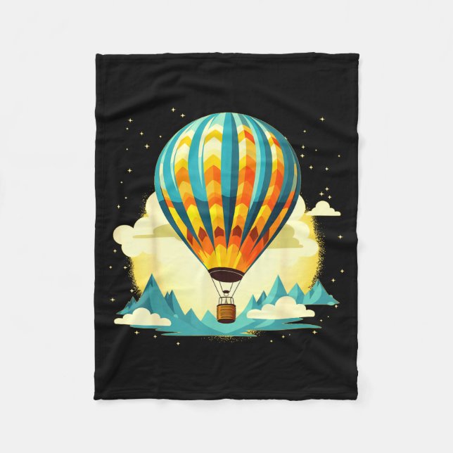 Funny Hot Air Balloon For New Adventures Lovers  Fleecedecke (Vorderseite)