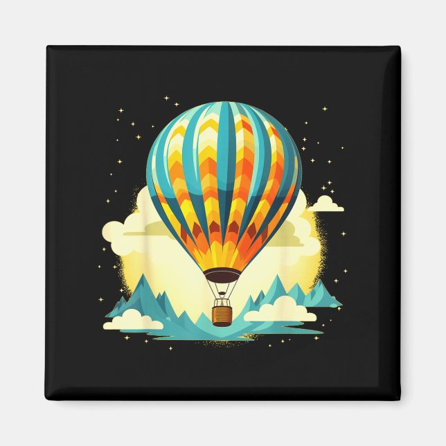 Funny Hot Air Balloon For New Adventures Lovers  Magnet (Vorne)