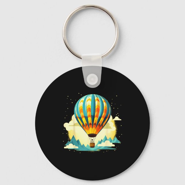 Funny Hot Air Balloon For New Adventures Lovers  Schlüsselanhänger (Vorderseite)
