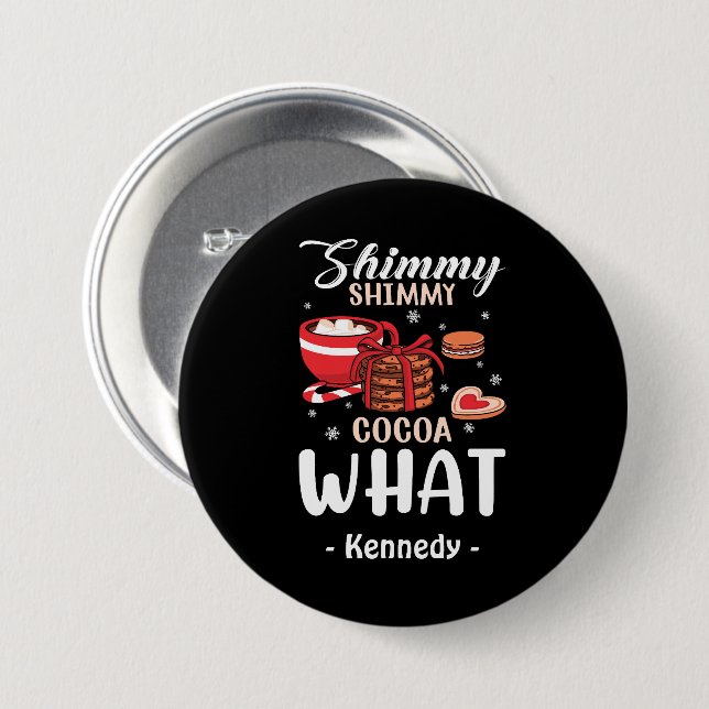 Funny Hot Chocolate & Cookie Winter Button (Vorne & Hinten)