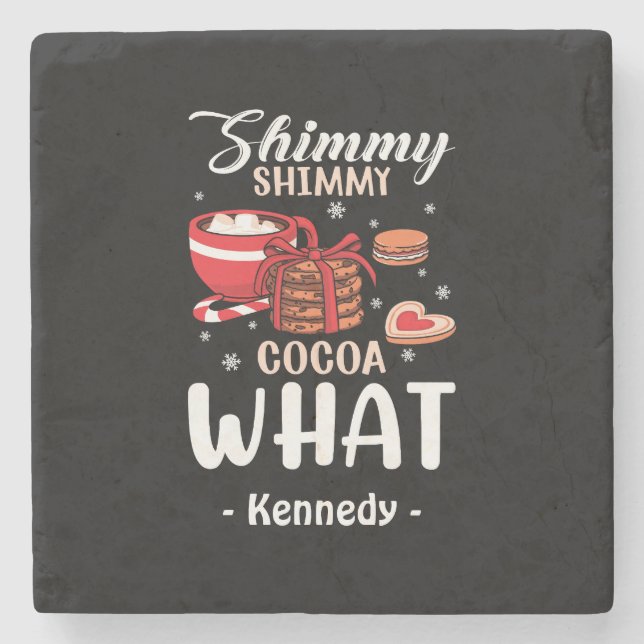 Funny Hot Chocolate & Cookie Winter Steinuntersetzer (Vorderseite)