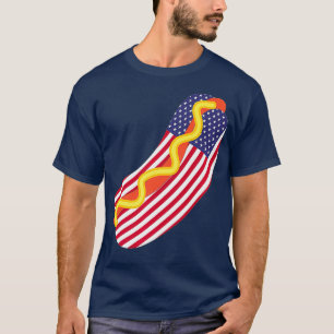 Funny Hot Dog 4. Juli USA Patriotic Hot Dog T-Shirt