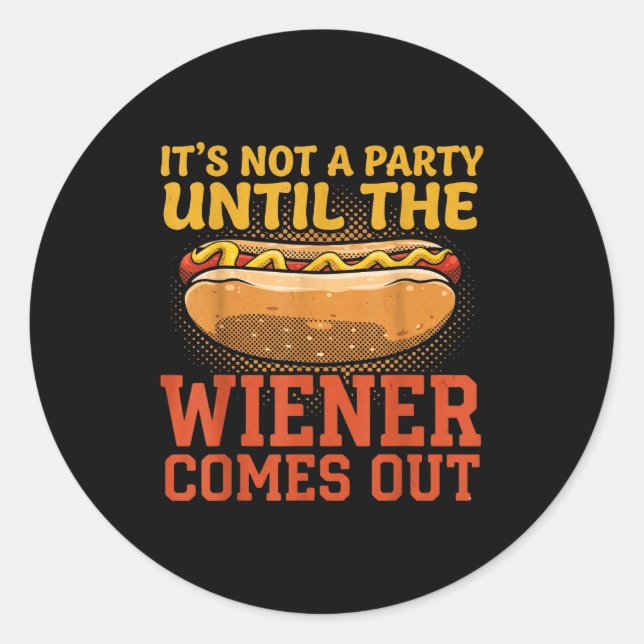 Funny Hot Dog Design For Men Women Hotdog Stand Ga Runder Aufkleber (Vorderseite)