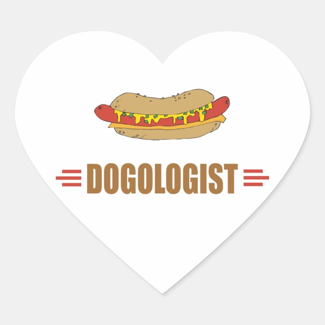 Funny Hot Dog Herz-Aufkleber (Vorderseite)