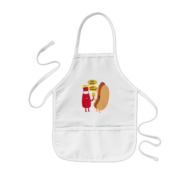 Funny Hot Dog und Ketsup Cartoon Kinderschürze (Vorne)