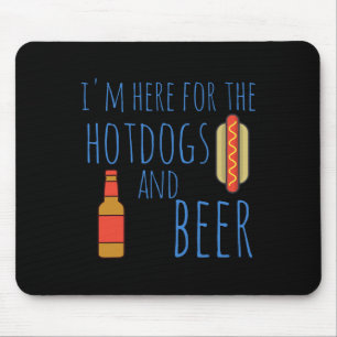 Funny Hot Hundeshirt Ich bin hier für die Hotdogs Mousepad