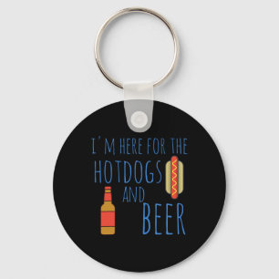 Funny Hot Hundeshirt Ich bin hier für die Hotdogs Schlüsselanhänger
