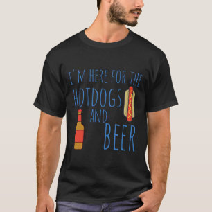 Funny Hot Hundeshirt Ich bin hier für die Hotdogs  T-Shirt