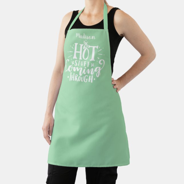 Funny Hot Stuff Typografy Light Green Schürze (InSitu)