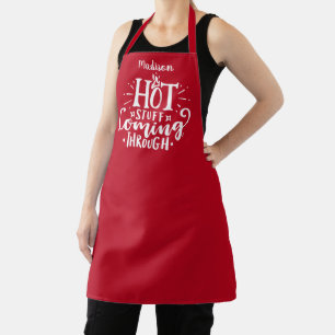 Funny Hot Stuff Typografy Red Schürze