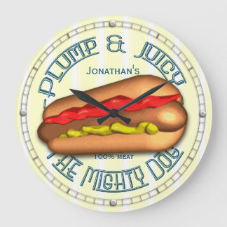 Funny Hotdog, horloge personnalisée de cuisine