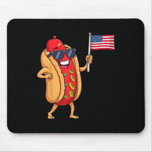 Funny Hotdog Patriotic Us America Flag 4. Juli Mousepad