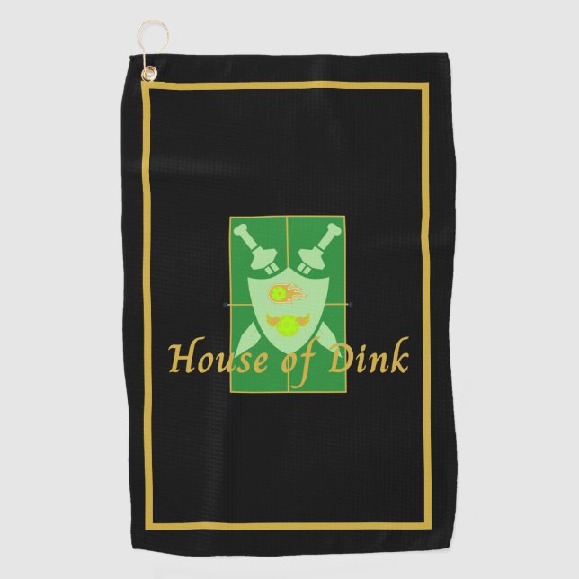 Funny House Dink Pickleball Wappen Sporttuch Golfhandtuch (Vorderseite)