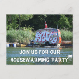 Funny House Erwärmung Partys Ankündigungspostkarte