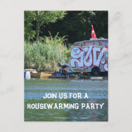 Funny House Erwärmung Partys Einladungspostkarte